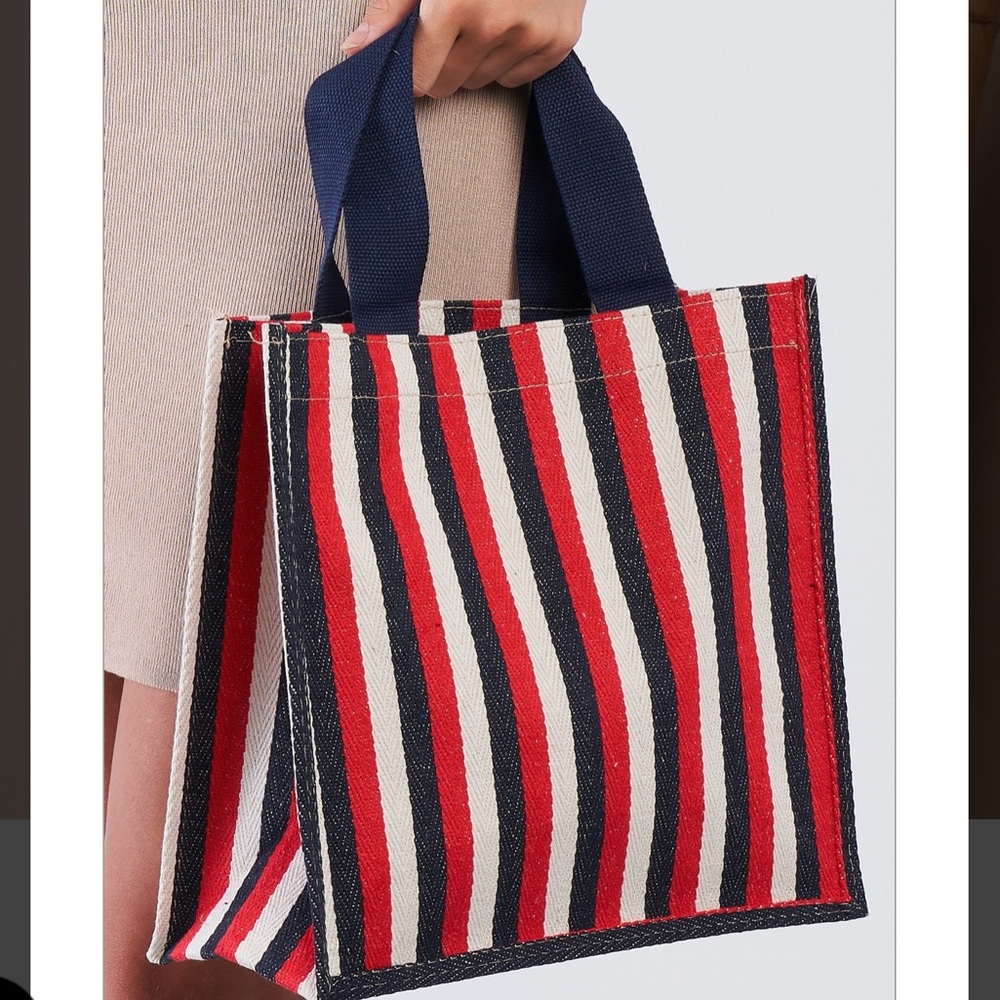 Striped Structured Tote Bag - Picture 2 of 3